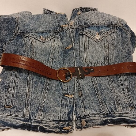 ATTRACTIVE EDDIE BAUER Brown Leather Belt  Women's L OUTDOOR OUTFITTER - Picture 1 of 8